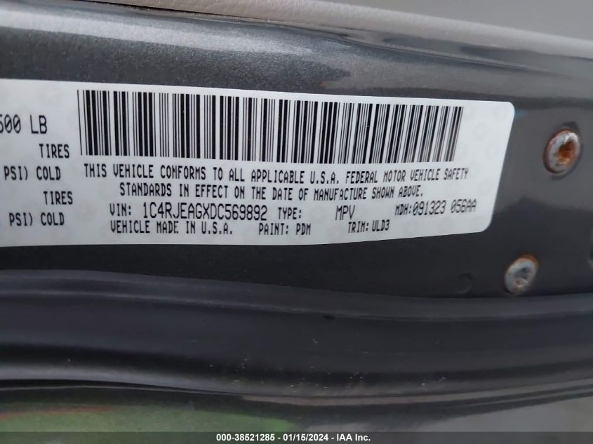 2013 JEEP GRAND CHEROKEE LAREDO - 1C4RJEAGXDC569892