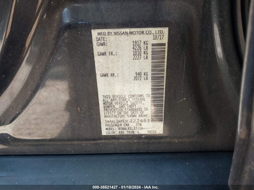 2018 NISSAN ALTIMA 2.5 SL - 1N4AL3AP3JC122463