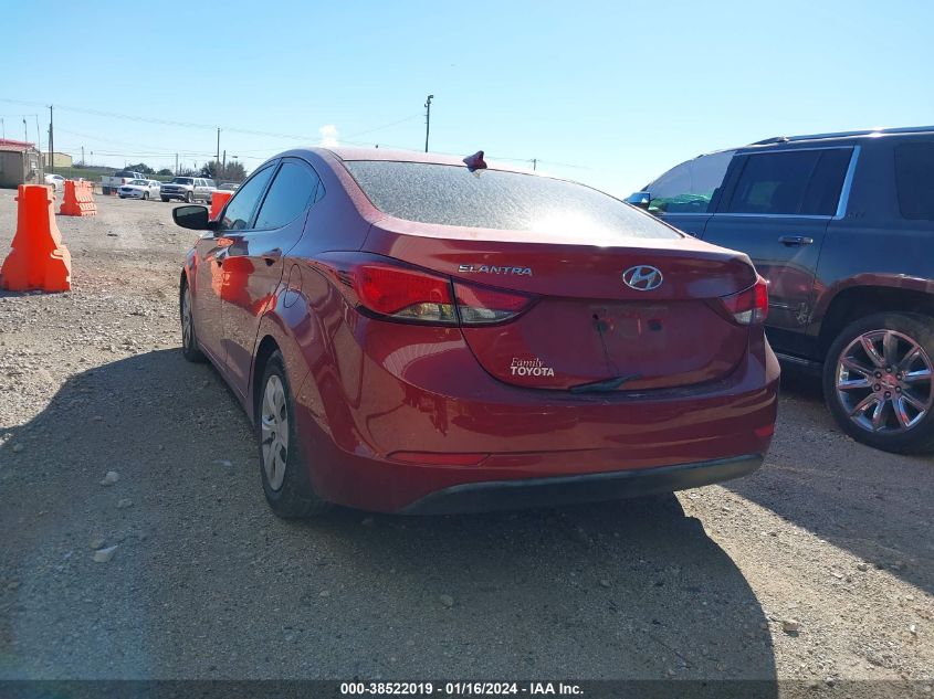 2016 HYUNDAI ELANTRA SE - 5NPDH4AE8GH687527