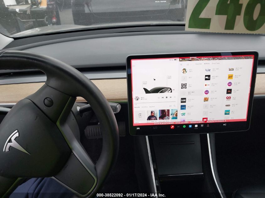 2019 TESLA MODEL 3 LONG RANGE/MID RANGE/STANDARD RANGE/STANDARD RANGE PLUS - 5YJ3E1EAXKF416325