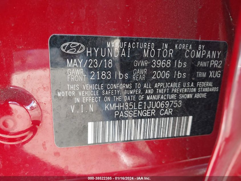 2018 HYUNDAI ELANTRA GT - KMHH35LE1JU069753