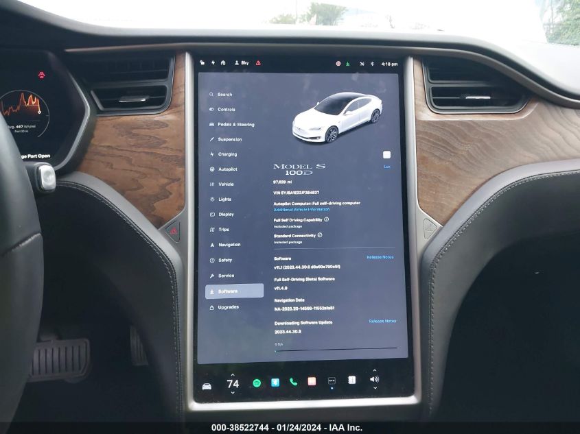 2018 TESLA MODEL S 100D/75D/P100D - 5YJSA1E22JF284837