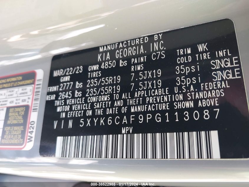 2023 KIA SPORTAGE X-LINE - 5XYK6CAF9PG113087