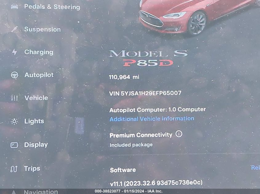 2014 TESLA MODEL S P85D - 5YJSA1H29EFP65007