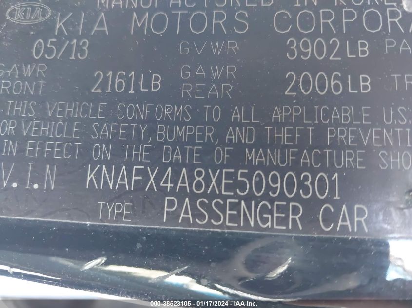 2014 KIA FORTE EX - KNAFX4A8XE5090301