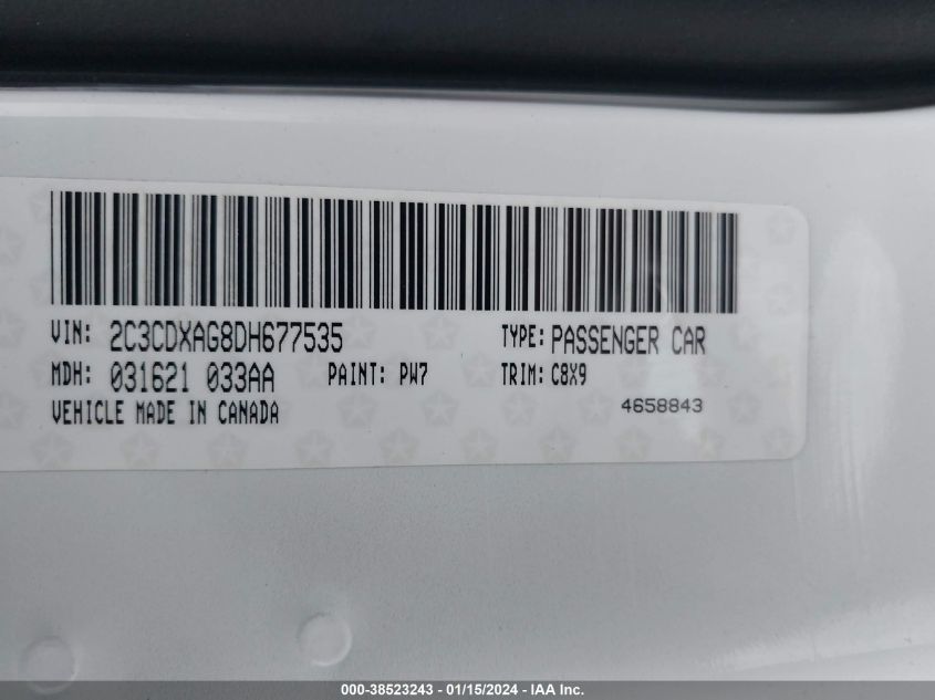 2013 DODGE CHARGER POLICE - 2C3CDXAG8DH677535