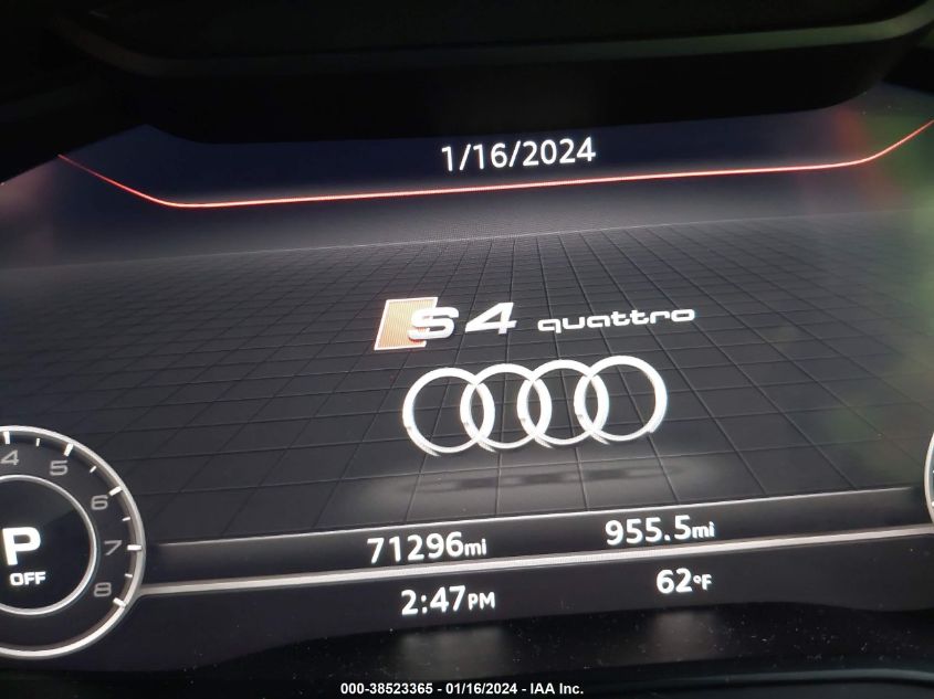 2018 AUDI S4 PREMIUM PLUS - WAUB4AF47JA233539