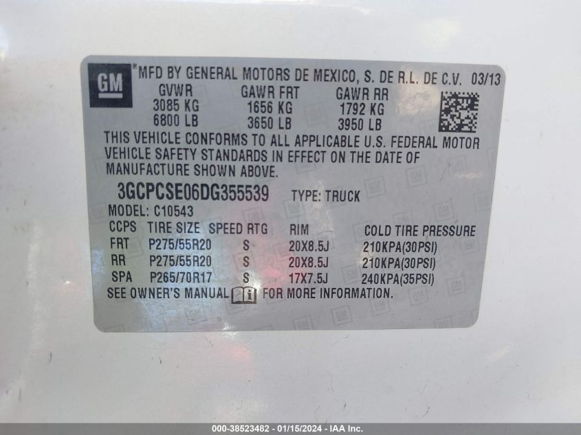 2013 CHEVROLET SILVERADO 1500 LT - 3GCPCSE06DG355539