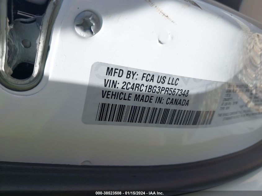 2C4RC1BG3PR567348 2023 CHRYSLER PACIFICA, photo no. 9