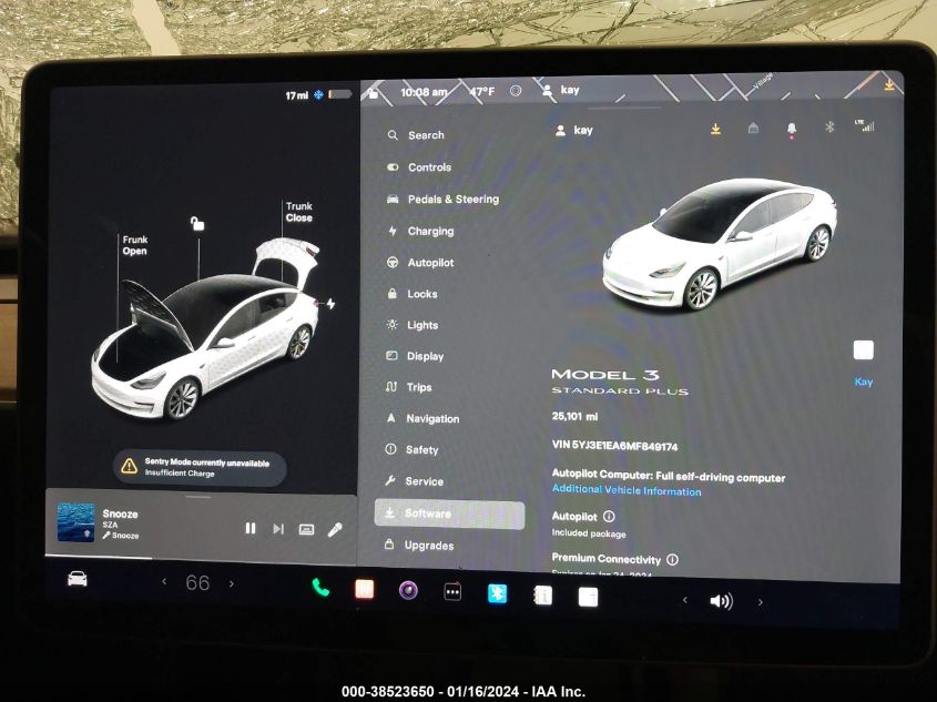 2021 TESLA MODEL 3 STANDARD RANGE PLUS REAR-WHEEL DRIVE - 5YJ3E1EA6MF849174