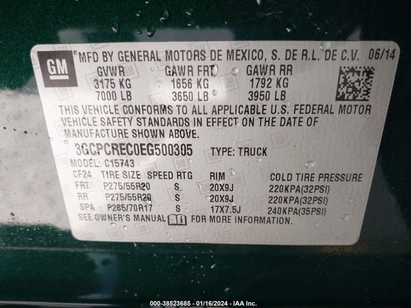 2014 CHEVROLET SILVERADO 1500 1LT - 3GCPCREC0EG500305