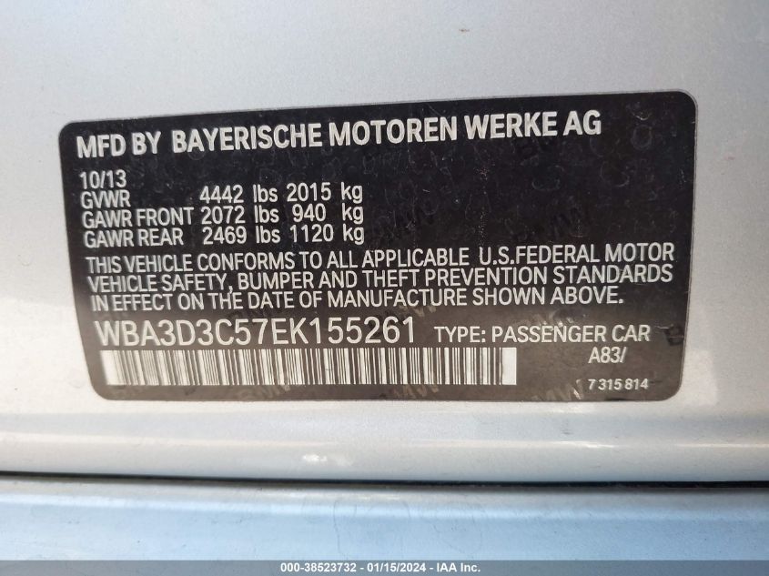 2014 BMW 328D WBA3D3C57EK155261
