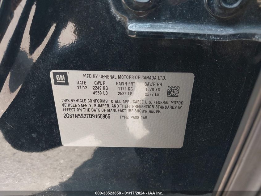 2013 CADILLAC XTS STANDARD - 2G61N5S37D9160966