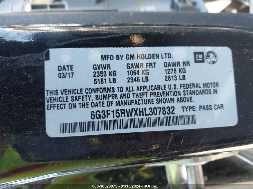2017 CHEVROLET SS 6G3F15RWXHL307832