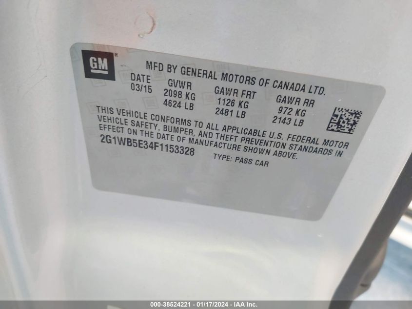 2015 CHEVROLET IMPALA LIMITED LT - 2G1WB5E34F1153328