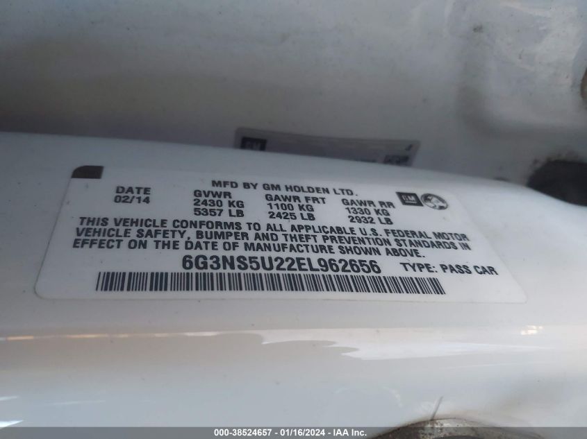 2014 CHEVROLET CAPRICE POLICE - 6G3NS5U22EL962656