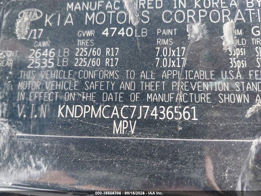 2018 KIA SPORTAGE LX - KNDPMCAC7J7436561