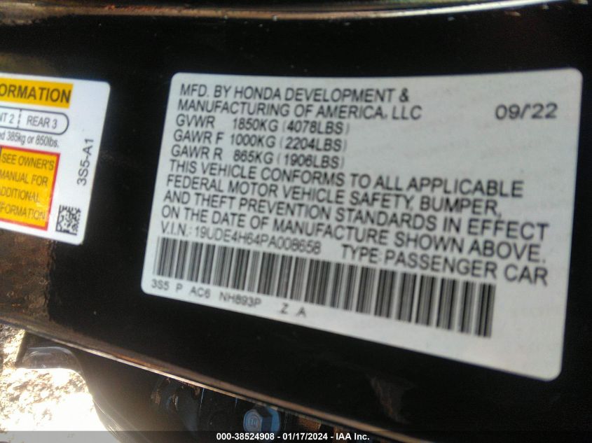 2023 ACURA INTEGRA A-SPEC TECH PACKAGE - 19UDE4H64PA008658