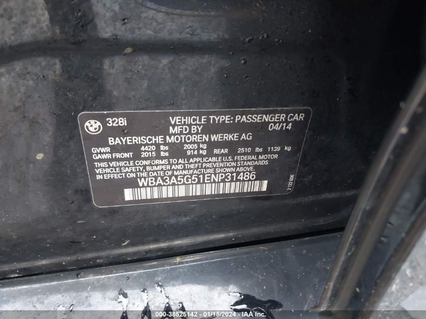2014 BMW 328I - WBA3A5G51ENP31486