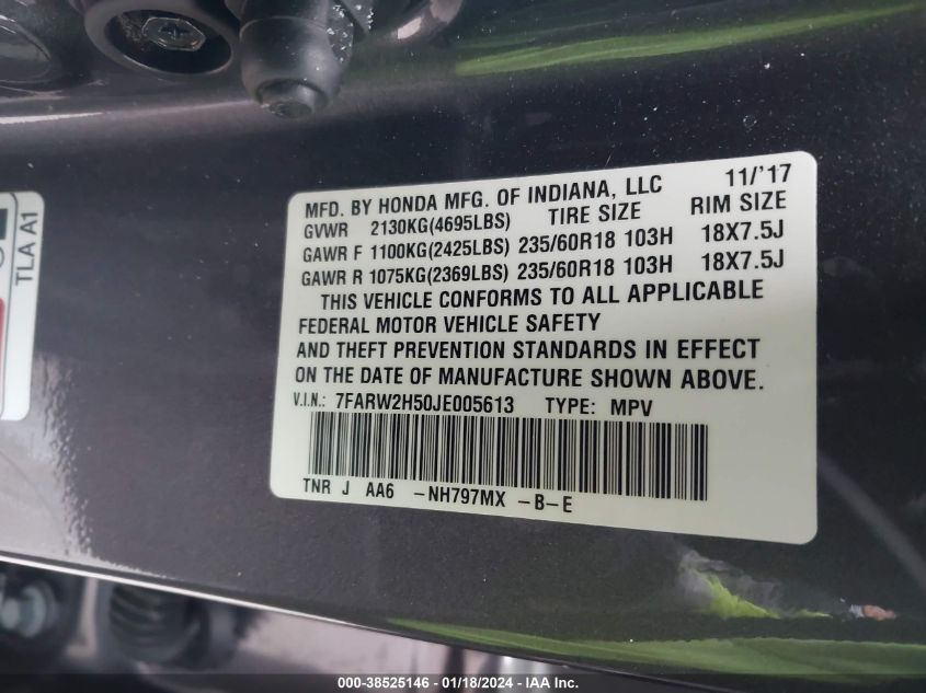 2018 HONDA CR-V EX - 7FARW2H50JE005613