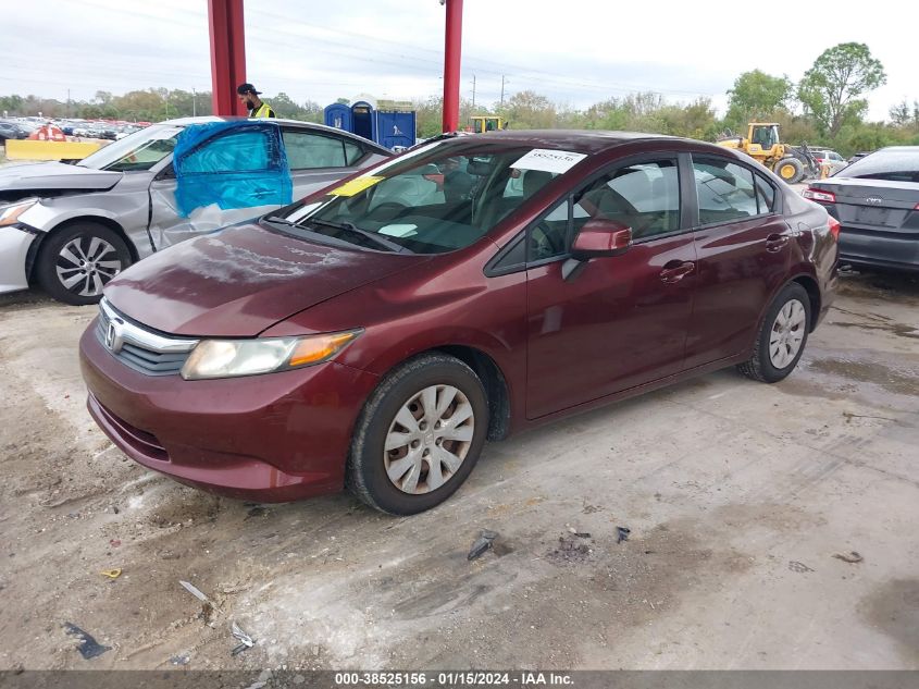 19XFB2F54CE098092 | 2012 HONDA CIVIC