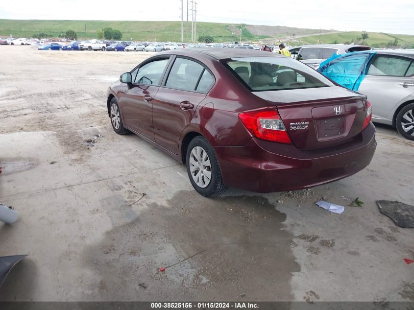 19XFB2F54CE098092 | 2012 HONDA CIVIC