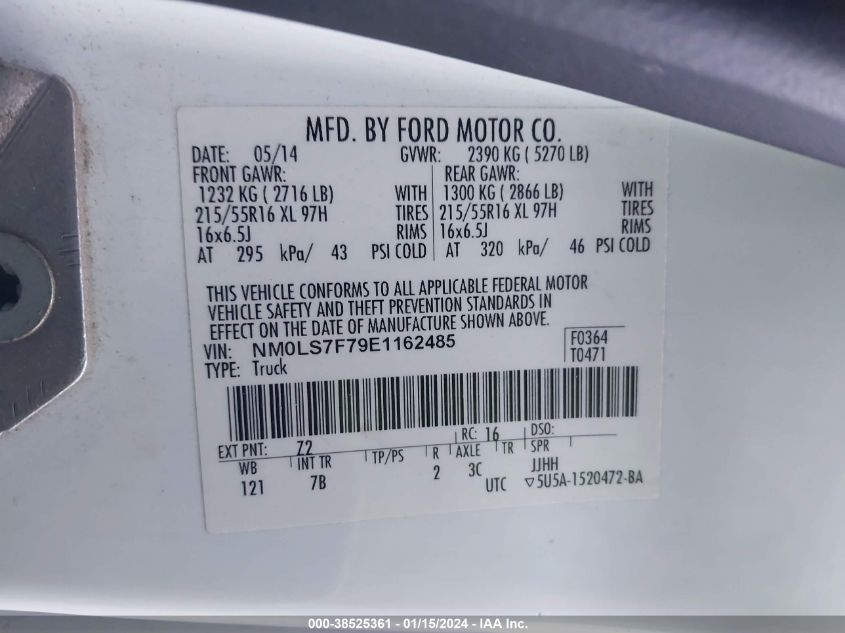 2014 FORD TRANSIT CONNECT XLT - NM0LS7F79E1162485