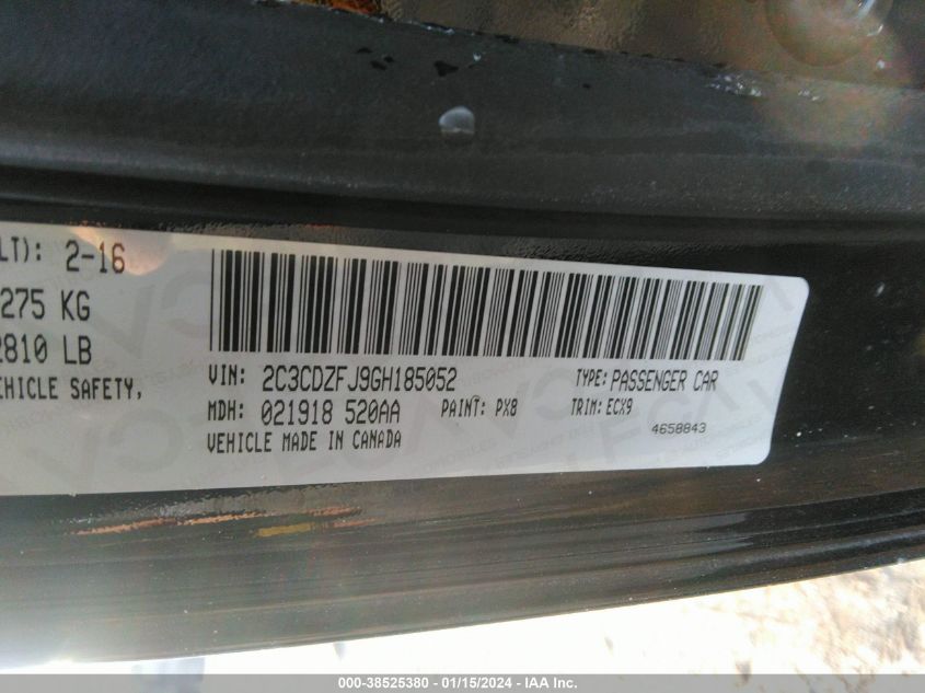 2016 DODGE CHALLENGER R/T SCAT PACK - 2C3CDZFJ9GH185052