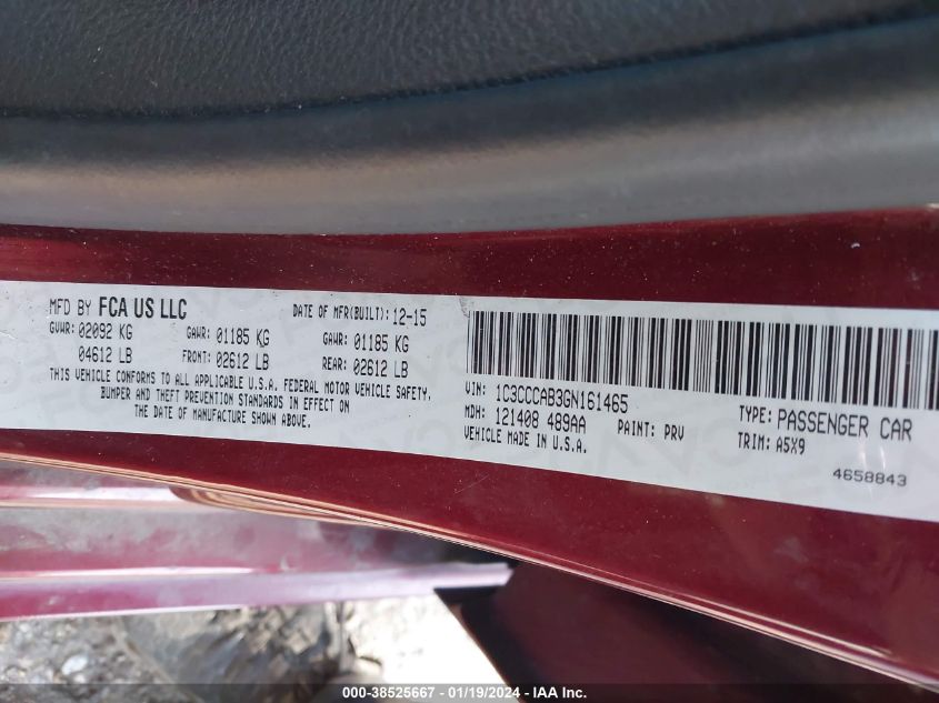 2016 CHRYSLER 200 LIMITED - 1C3CCCAB3GN161465