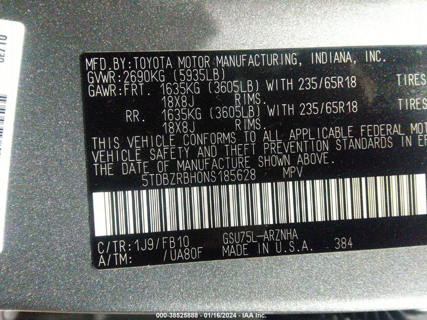 2022 TOYOTA HIGHLANDER LE - 5TDBZRBH0NS185628