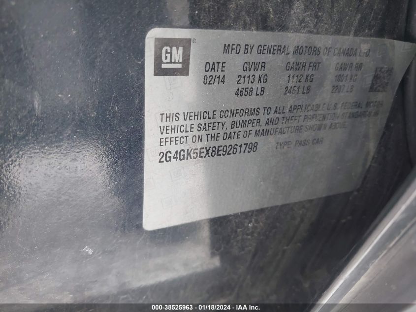 2014 BUICK REGAL - 2G4GK5EX8E9261798