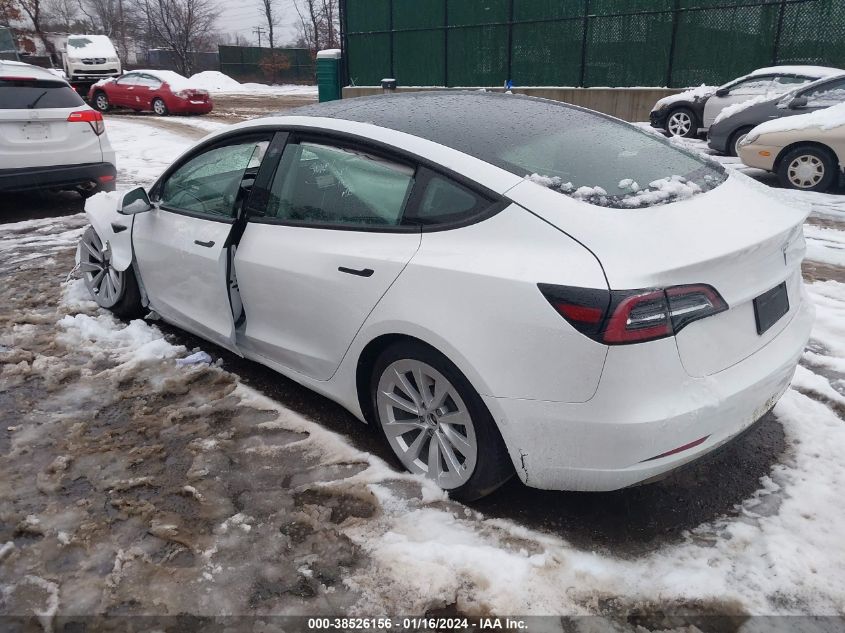 5YJ3E1EA4NF368468 | 2022 TESLA MODEL 3