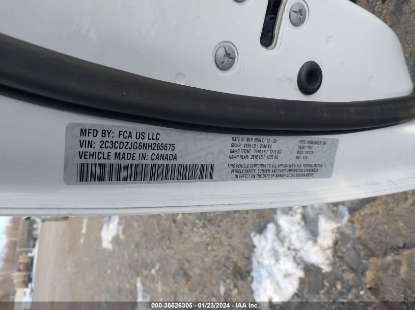 2022 DODGE CHALLENGER GT - 2C3CDZJG6NH265675