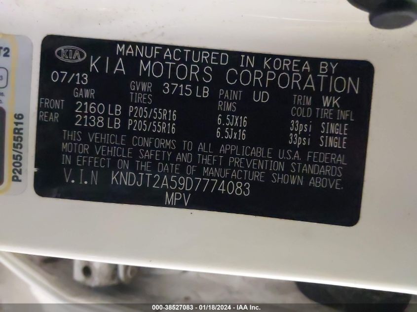 2013 KIA SOUL - KNDJT2A59D7774083