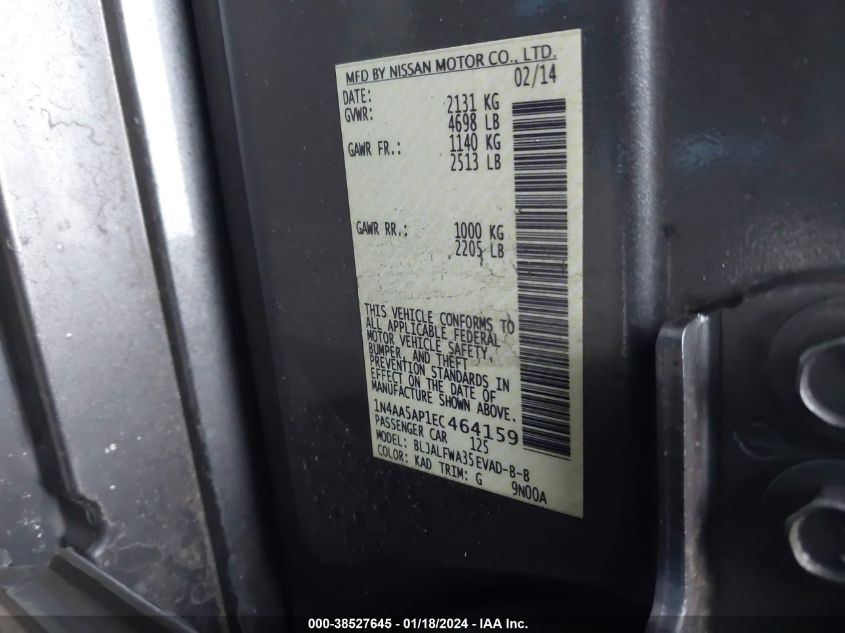 2014 NISSAN MAXIMA 3.5 SV - 1N4AA5AP1EC464159