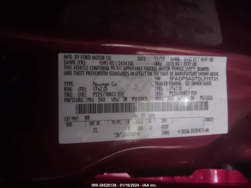 2013 FORD C-MAX HYBRID SE - 1FADP5AU7DL515731