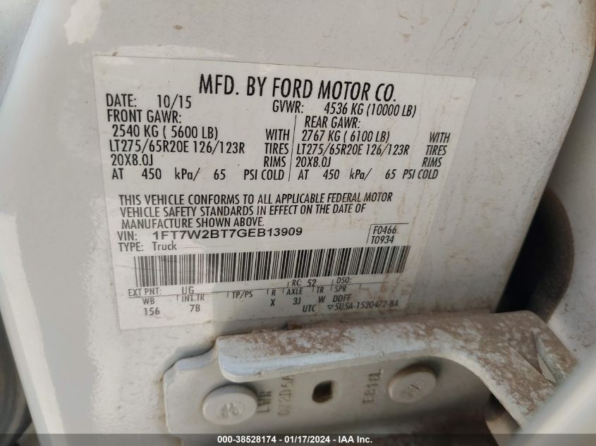 2016 FORD F-250 LARIAT - 1FT7W2BT7GEB13909