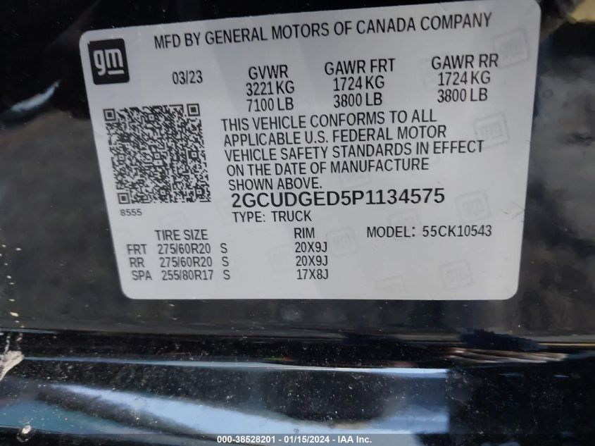 2023 CHEVROLET SILVERADO 1500 4WD  SHORT BED LTZ - 2GCUDGED5P1134575