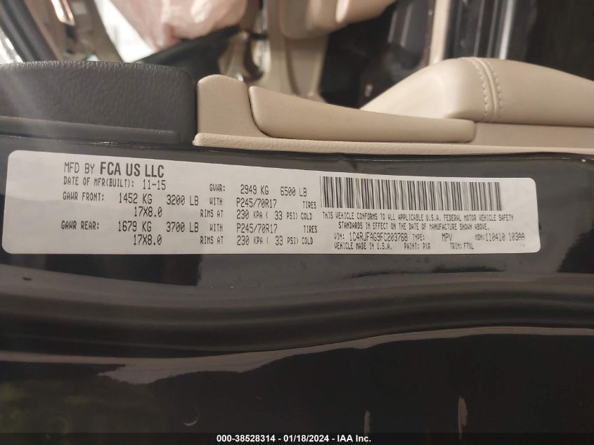 2015 JEEP GRAND CHEROKEE LAREDO - 1C4RJFAG9FC203768