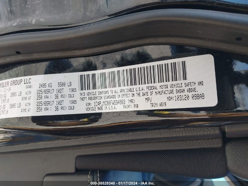 2015 JEEP CHEROKEE LATITUDE - 1C4PJMCB0FW594983
