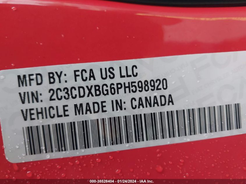 2023 DODGE CHARGER SXT - 2C3CDXBG6PH598920