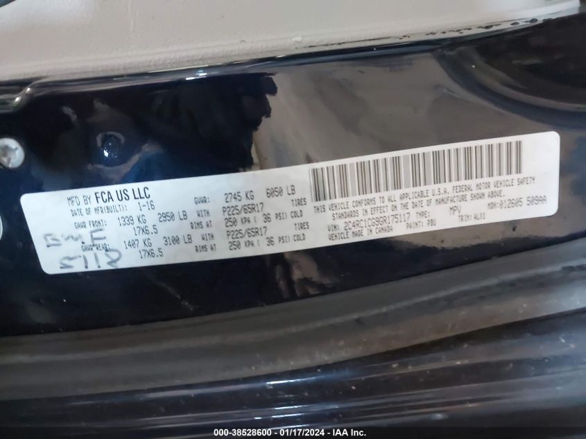 2016 CHRYSLER TOWN & COUNTRY TOURING L - 2C4RC1CG9GR175117