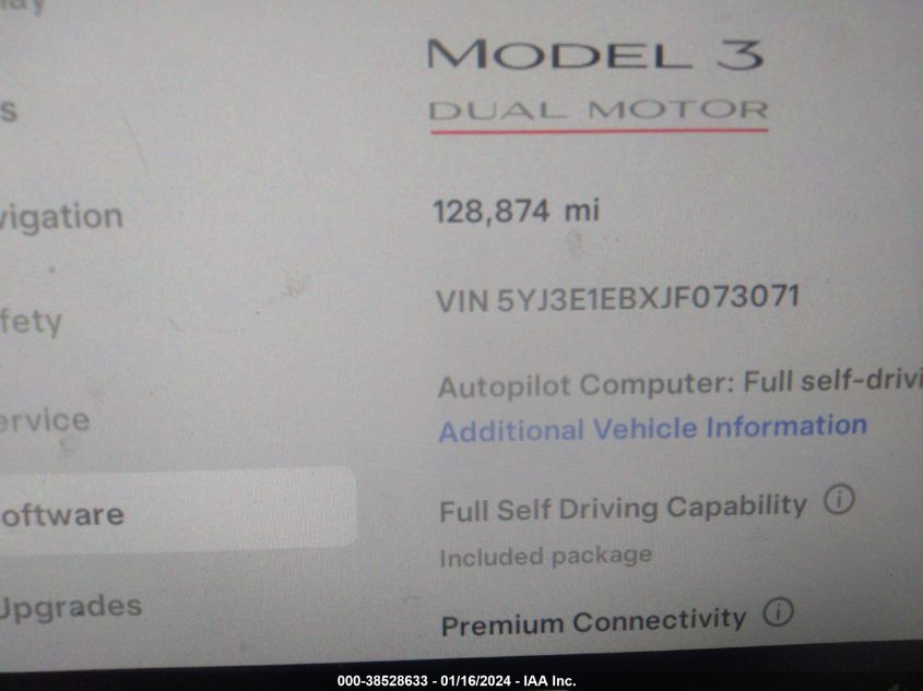 2018 TESLA MODEL 3 - 5YJ3E1EBXJF073071