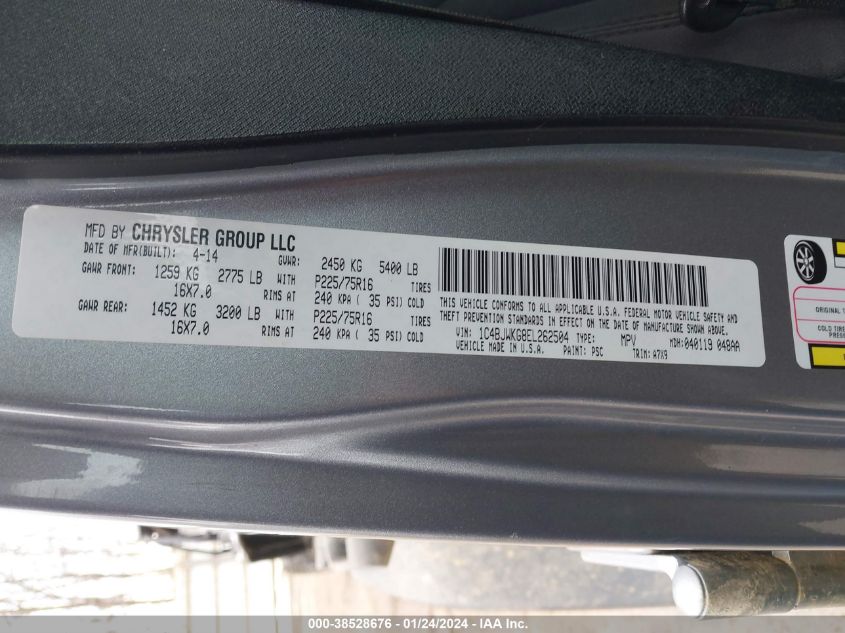 2014 JEEP WRANGLER UNLIMITED SPORT RHD - 1C4BJWKG8EL262504