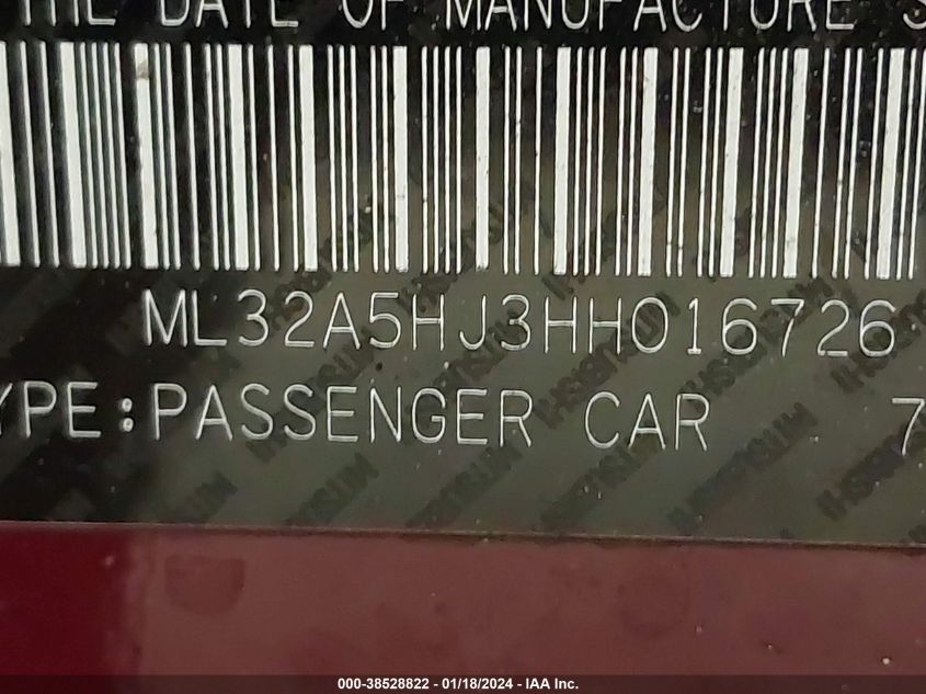 2017 MITSUBISHI MIRAGE GT - ML32A5HJ3HH016726