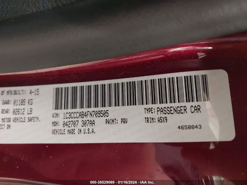 2015 CHRYSLER 200 LIMITED - 1C3CCCAB4FN709505