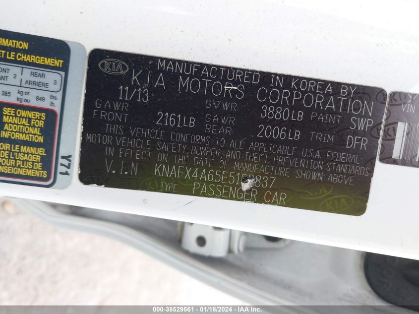 2014 KIA FORTE LX - KNAFX4A65E5168837