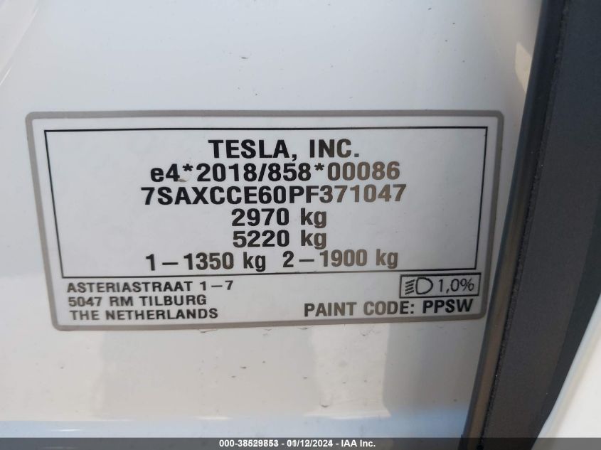 2023 TESLA MODEL X - 7SAXCCE60PF371047