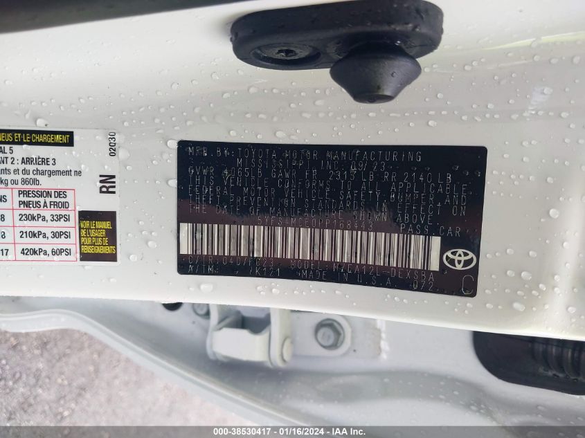 2023 TOYOTA COROLLA SE - 5YFS4MCE0PP168443