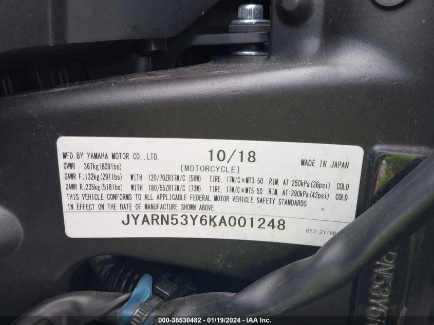 2019 YAMAHA MT09 C JYARN53Y6KA001248